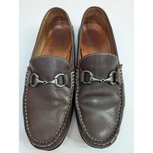 Peter Millar Crown Men's Leather Bit Loafers 9.5 Brown Horsebit Slip On Drivers